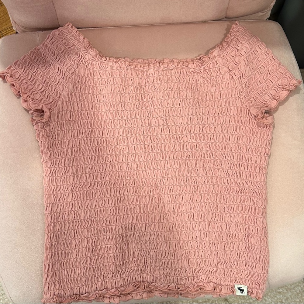 Pink smocked top